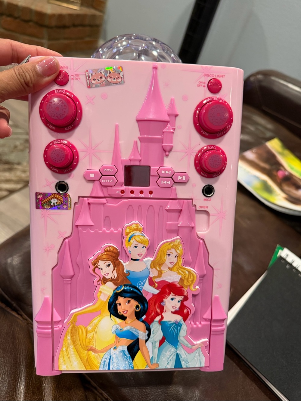 Disney Pink Princess Castle Karaoke Player with Disney Princess Graphics